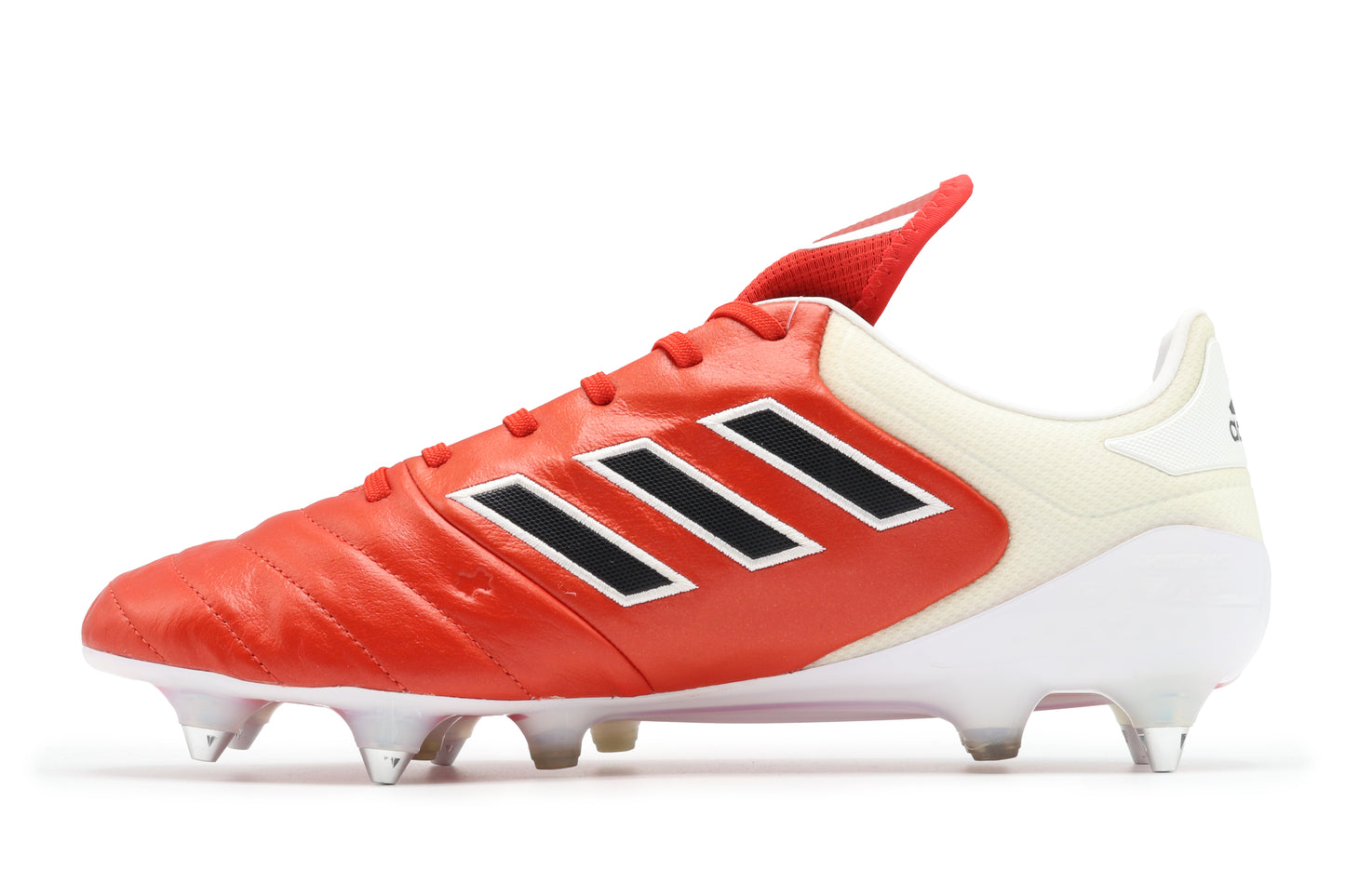 Adidas Copa 17.1 SG in the Red/Core Black/White colorway, photographed from the left side of the football boot